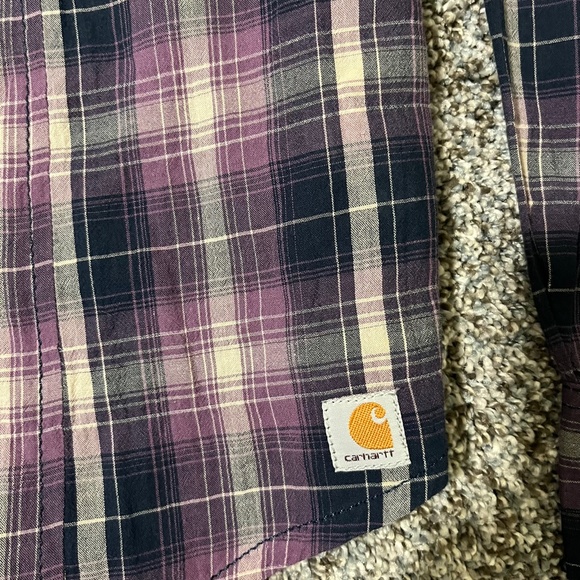 Carhartt Women's purple plaid button down shirt, new with tags - Picture 3 of 12